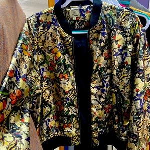 Golden metallic crop jacket